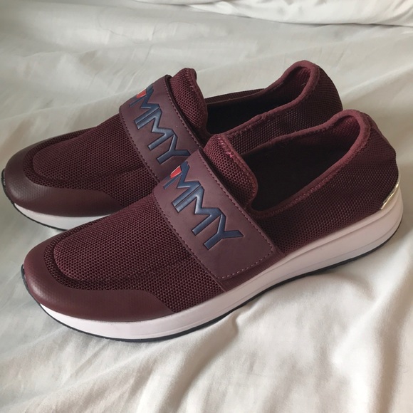 Tommy Hilfiger Maroon Slip-On Sneakers - Picture 2 of 6